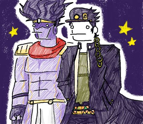 poorly drawn star platinum and jotaro by bleachy peachy on