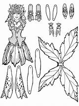 Paper Doll Fairy Puppet Dolls Coloring Cut Puppets Pages Color Printable Perrin Toys Craft Fairies Jointed Colouring Hadas Assemble Crafts sketch template