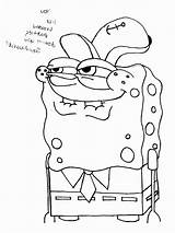 Spongebob Gangster Getdrawings Gangsta Cheeks Squarepants Fashiondiy sketch template