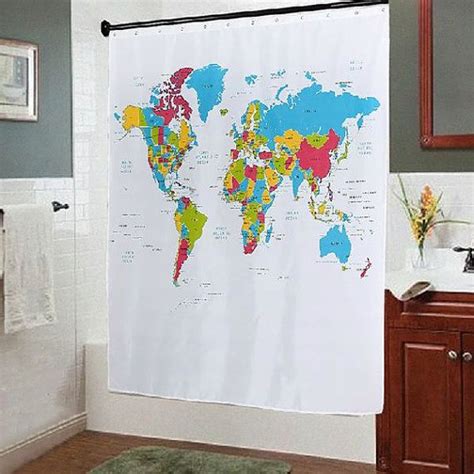 180x180cm world map waterproof shower curtain shower curtain