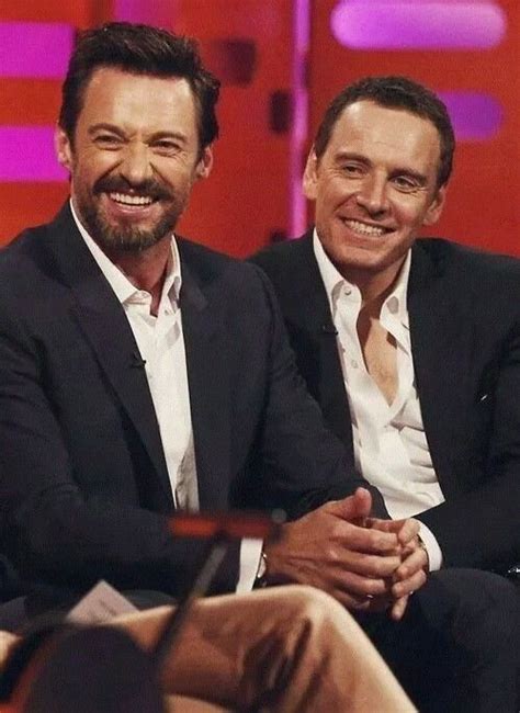 hugh and michael hugh does the nose crinkle too michael fassbender