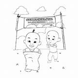Upin Ipin Colouring Pages Picolour sketch template