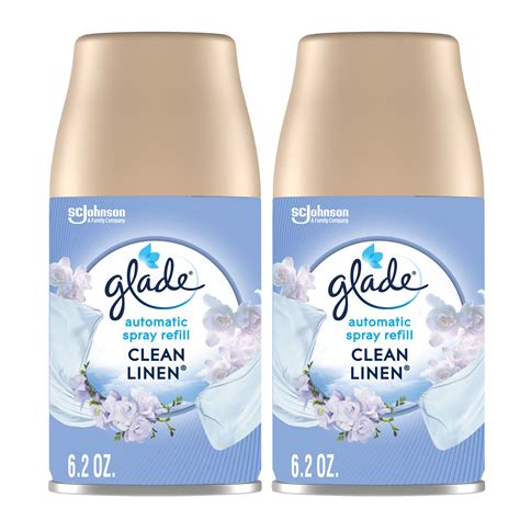 glade automatic spray  refills air freshener clean linen    oz