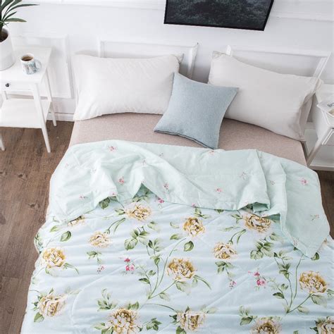 floral quilts summer blanket  bed thin quilt cotton quilted bedspread flower bedspread