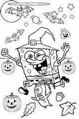 Halloween Coloring Pages Spongebob Scary Spooky Cute Kids Bats Pumpkin Color Printable Pdf Adults Squarepants Print Printcolorcraft sketch template