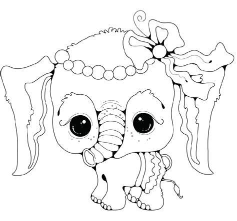 baby elephant coloring pages  worksheets drawing   kids