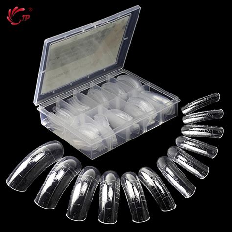 tp fake nails molds dual form poly gel clear transparent nail art tips