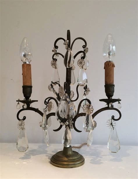 antique crystal table lamps set    sale  pamono