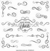 Flourishes Swirls Calligraphic sketch template