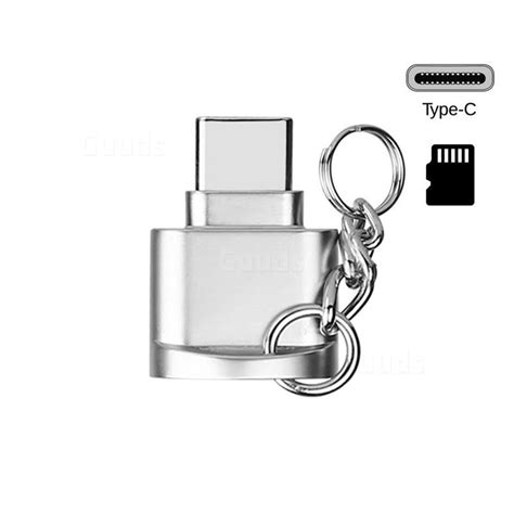keychain zinc alloy type  otg tf card reader silvery type  cable adapter guuds card