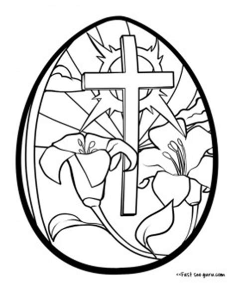 print  cross easter egg coloring page  printable coloring