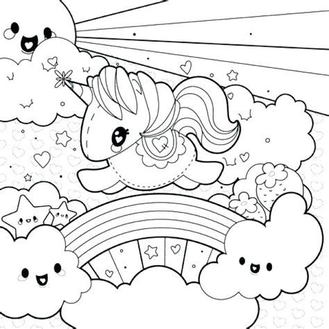 rainbow cute unicorn coloring pages punchapo