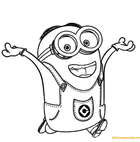 dave  minion  happy coloring pages cartoons coloring pages