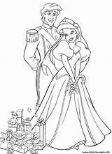 Coloring Wedding Disney Pages Princess Eric Ariel Gifts Printable Print Color sketch template