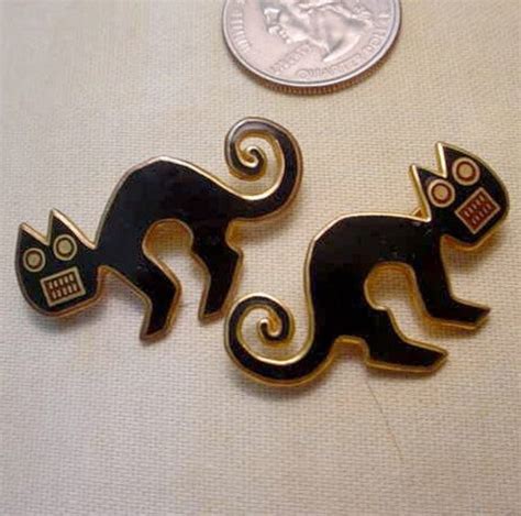 Vintage Enamel Black Cat Pins From Mma 1985 By Shadypast On Etsy