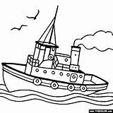 Coloring Pages Water Boat Tugboat Boats Ship Battleship Printable Transportation Sailboat Speedboat Drawing Color Kids Online Transport Ferry Submarine Thecolor sketch template