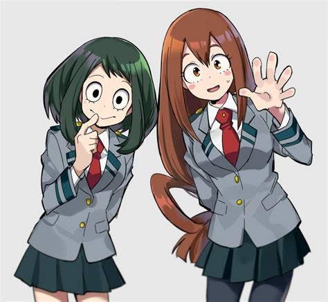 Tsuyu Asui And Uraraka Ochako My Hero Academia Tsuyu My