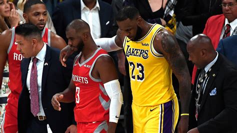 Lakers Rockets Brawl Lebron Strangely Claims He Didnt See Anything