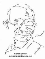 Gandhi Stenciling Jayanti sketch template