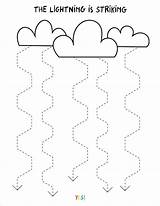 Tracing Weather Worksheets Preschool Line sketch template