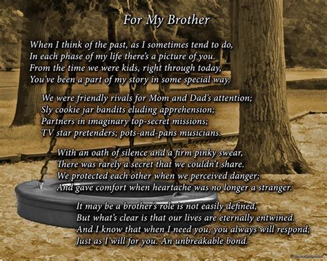 For My Brother Poem Print 8x10 Beautiful Brother T For Any