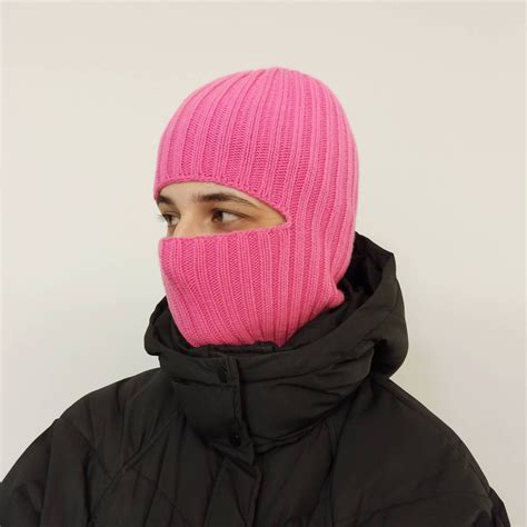 knit balaclava hot pink handknit balaclava hat balaclava etsy uk