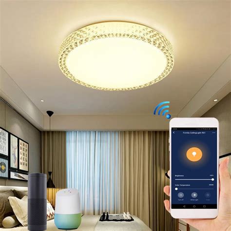 smart wifi ceiling light  stepless dimmable led lights cloud intelligence app remote control