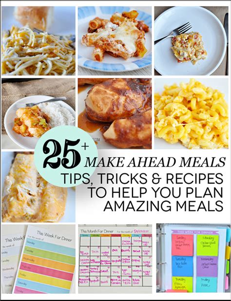 over 25 make ahead meals tips