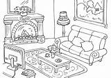 Living Coloring Room Large sketch template