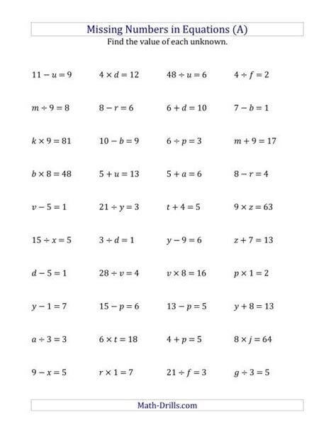 algebraic equations worksheets lesupercoin printables worksheets