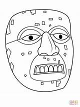 Mask Aztec Coloring Pages Xiuhtecuhtli Printable Mayan History Drawing Template Masks Color Para Colorear Crafts Mayans Incas Bible Cartoons Select sketch template