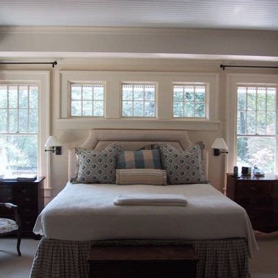 windows  bed design ideas pictures remodel  decor   master bedroom windows