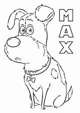 Max Coloring Pages Printable Pets Life Secret Categories sketch template