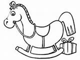 Coloring Christmas Rocking Horse Pages Toys Gifts Presents Ws sketch template