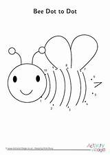 Dot Bee Dots Spring Numbers Printables Minibeast Activityvillage Colouring Children Easy Coloring Pages Printable Simple Colour Puzzles Activity sketch template