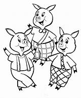 Pigs Little Three Coloring Pages Printable Print Color Kids Template Four sketch template
