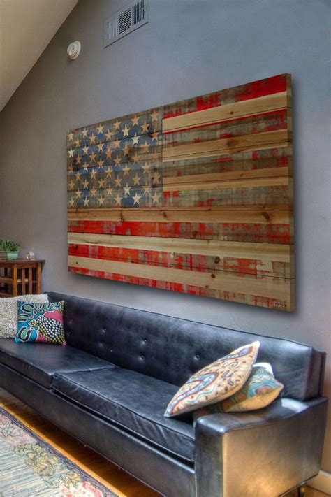 rustic american flag decor fun  pinterest