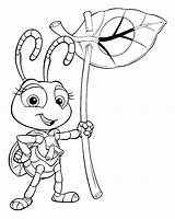 Coloring Bugs Life Pages Kids Bug Color Characters Printable Disney Print Justcolor sketch template