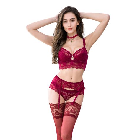 women push up lace bras set lace lingerie bra and panties and socks and