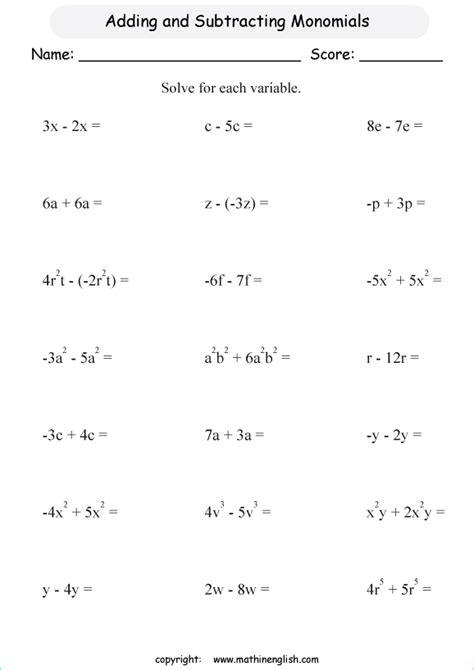 equations worksheet grade  instantworksheet