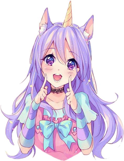 freetoedit anime unicornio kawaii purple tierno colorful pink cute beatiful remixit