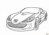 Peugeot Coloring Pages Supercar Car Drawing Supercars Toyota Coloriage Imprimer Print Ford Getcolorings Getdrawings Search Color sketch template