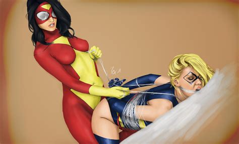 spider woman binds ms marvel avengers lesbian porn