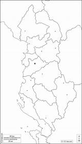 Albania Cartina Prefectures Prefetture Prefecturas Contorni Muta Boundaries Mudo Principales Ciudades Fronteras sketch template