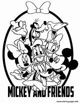 Friends Coloring Mickey Disney Pages Printable Book Color sketch template