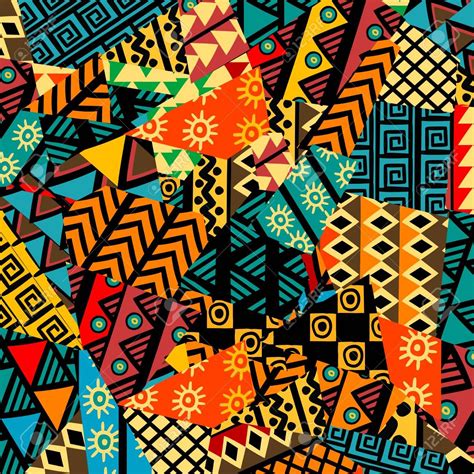 colored african patchwork background  african motifs spon african colored patchwork