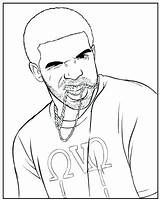 Coloring Pages Drake Rapper African American Easy Drawing Famous Printable Chains Print Color People Getcolorings Template Rake Getdrawings Hop Hip sketch template