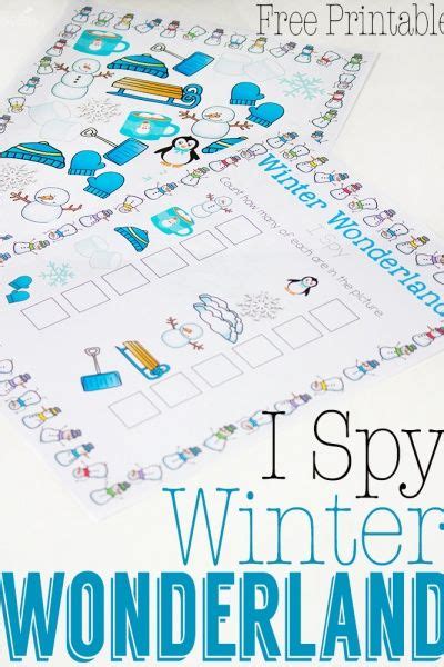 winter  spy printable  preschoolers kindergarten math activities