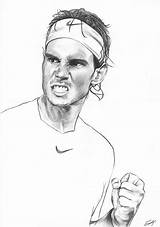 Nadal Rafael Tennis Sports Drawing Sport Sketch Rafa Federer Football Players Pencil Roger Basketball Kids Cartoon sketch template
