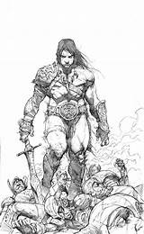 Conan Barbarian Coloring Drawings Deviantart 920px 15kb sketch template